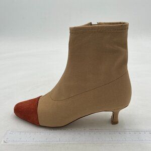 Womens Dating Fashion Pointed Toe Side Zipper Suede Fall and Winter Kitten Low H